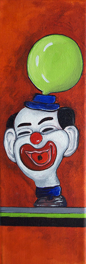 Clown with green Balloon Painting by Patricia Arroyo