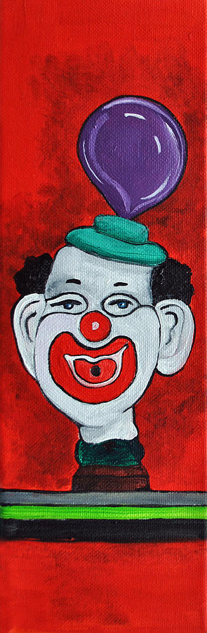 Clown With Purple Balloon Painting by Patricia Arroyo