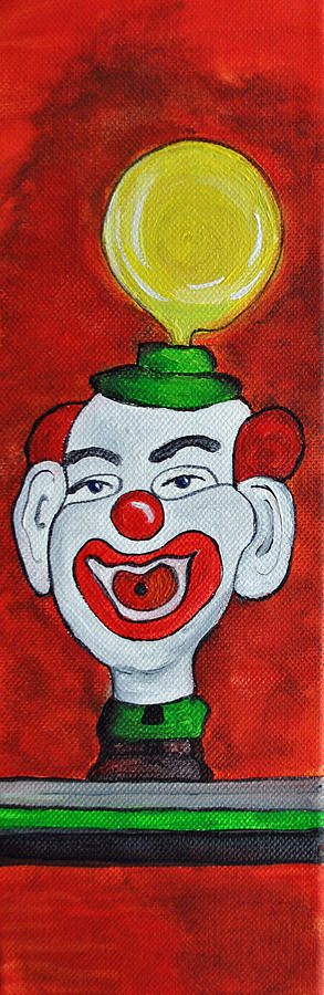 Clown with Yellow Balloon Painting by Patricia Arroyo