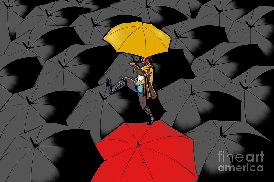 Clowning on Umbrellas 01 - a11 Digital Art by Variance Collections