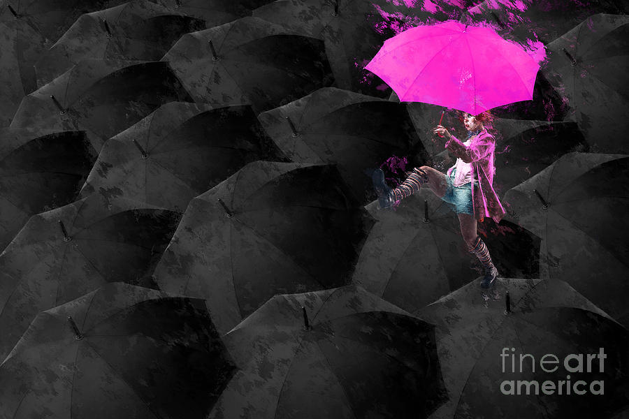 Umbrella Digital Art - Clowning on Umbrellas 03 - 02a12 by Variance Collections