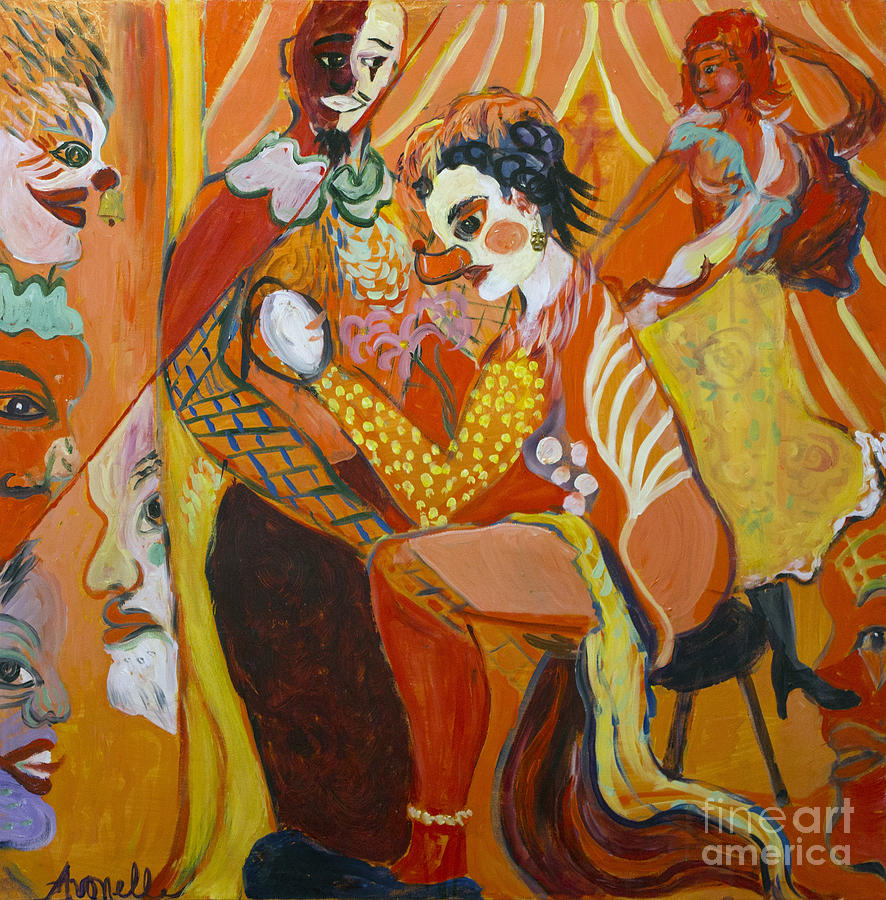 Clowns Painting - Laughter by Avonelle Kelsey
