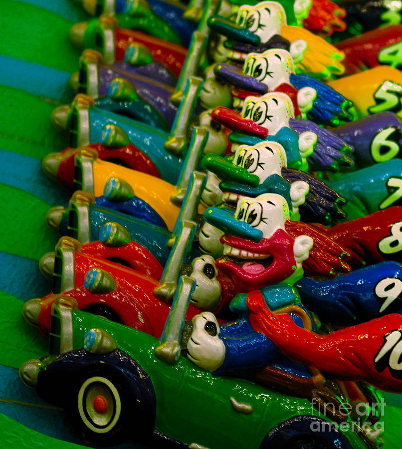 Car Photograph - Clowns in Cars Amusement Park Game by Amy Cicconi