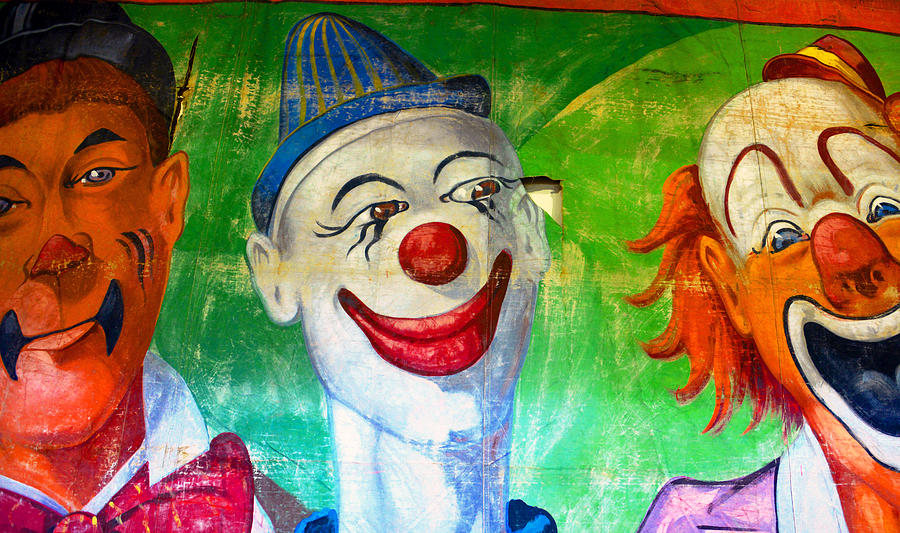 Clowns on canvas  Photograph by David Lee Thompson
