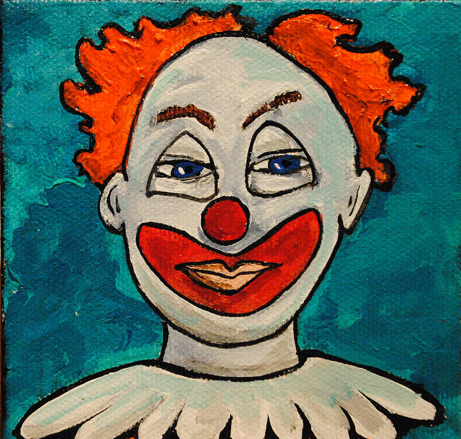 Clowny at age 47 Painting by Patricia Arroyo