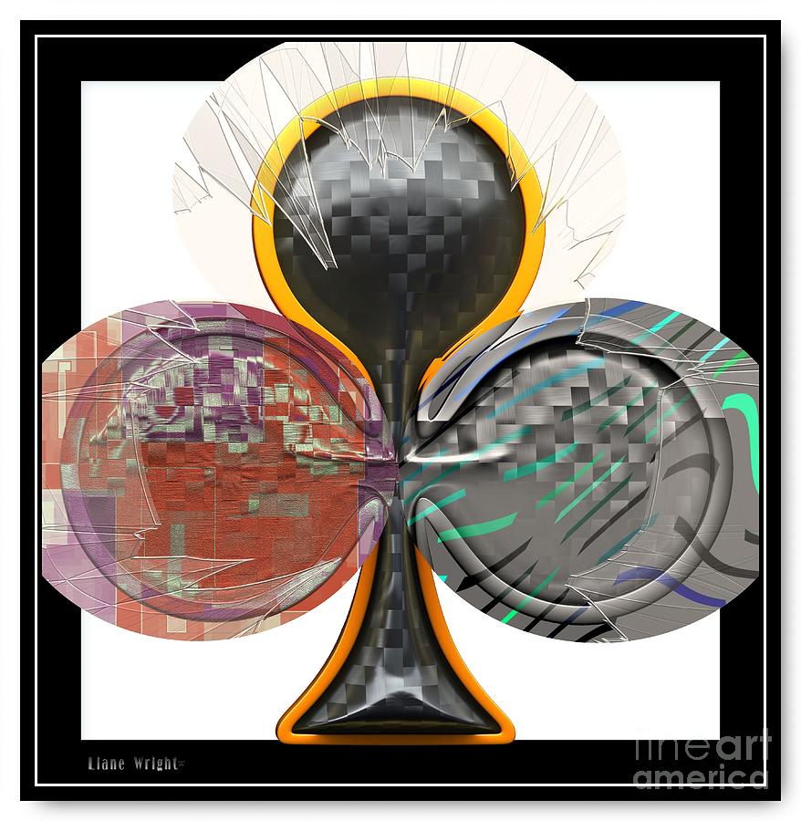 Abstract Digital Art - Club - As in a Deck of Cards by Liane Wright