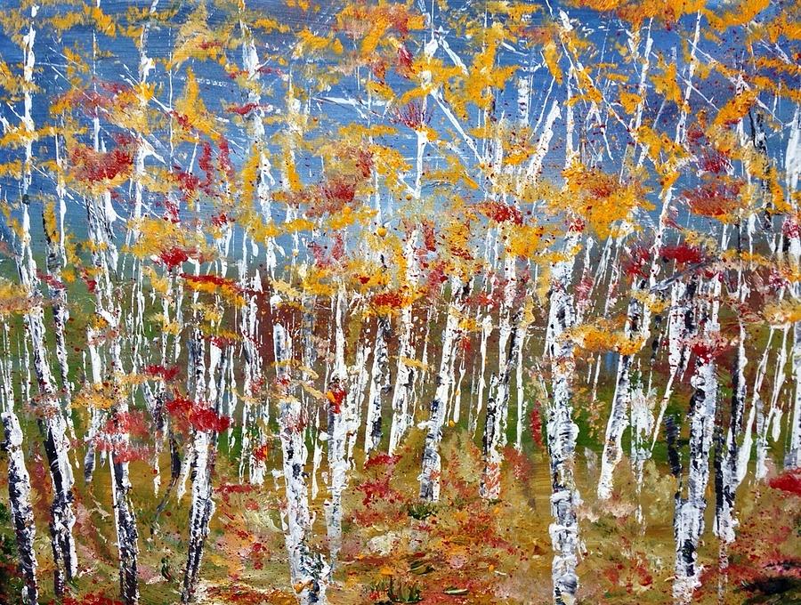 Cluster of Aspens No. 3 Painting by Desmond Raymond