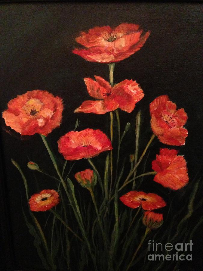 Cluster of red poppies Painting by Phyllis Norris - Fine Art America