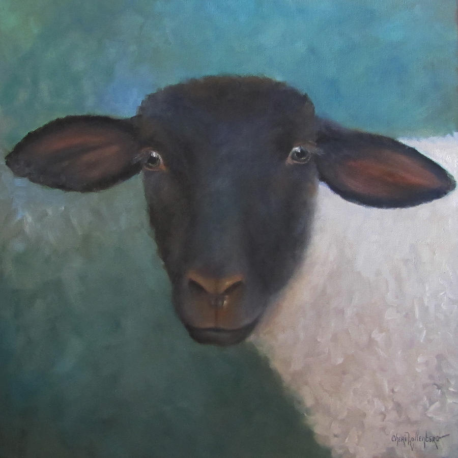 Clyde - A Suffolk Lamb Painting Painting by Cheri Wollenberg