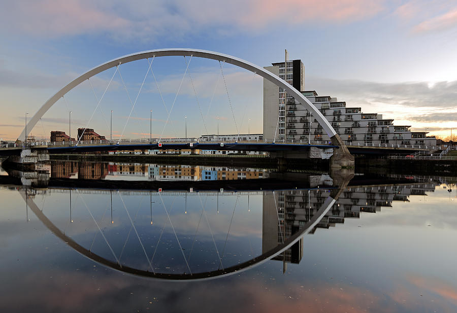 Glasgow Bridge Photograph - Clyde Arc Reflection by Grant Glendinning