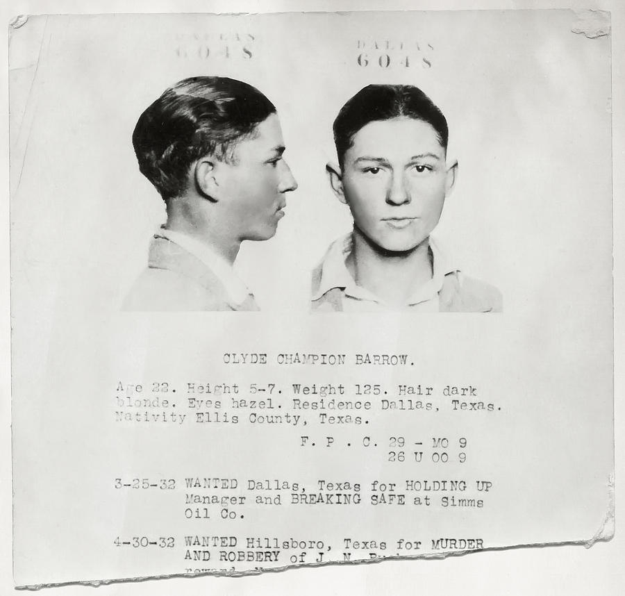 Clyde Champion Barrow Mugshot - Dallas Texas Digital Art by Daniel Hagerman