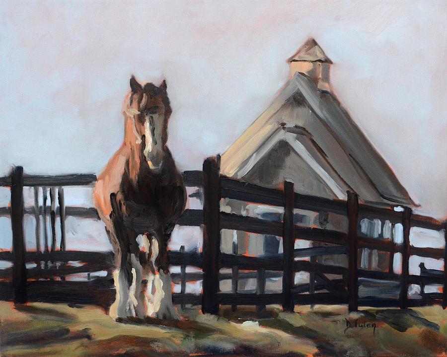 Clydesdale at Hermitage Hill Farm and Stables Painting by Donna Tuten