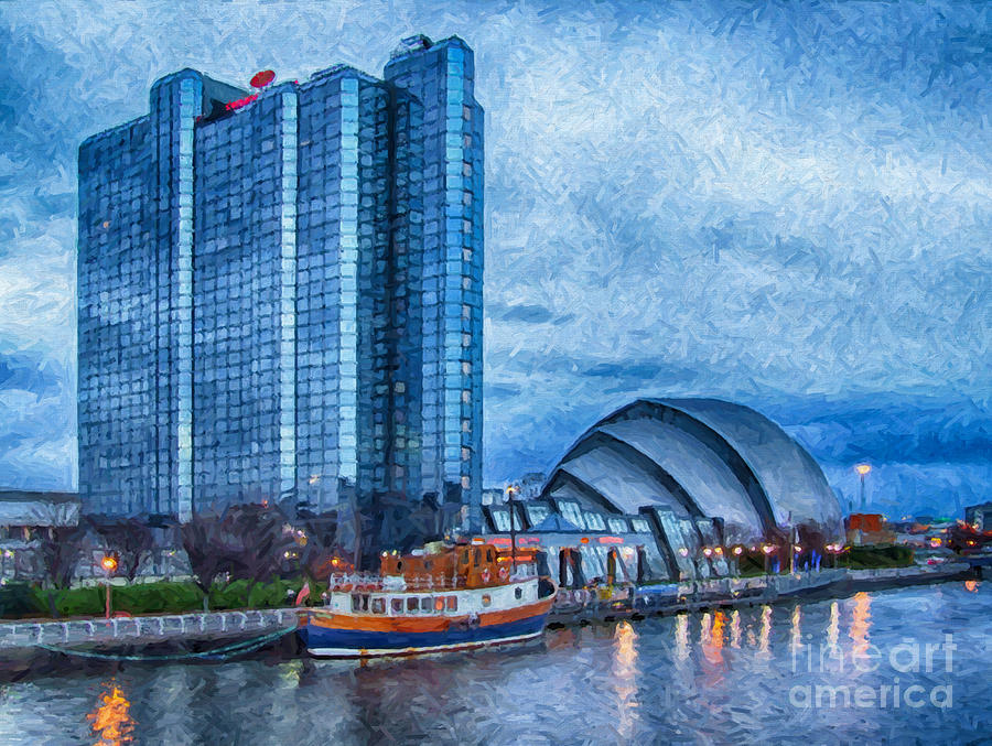 Clydeside Glasgow Painting Painting by Antony McAulay