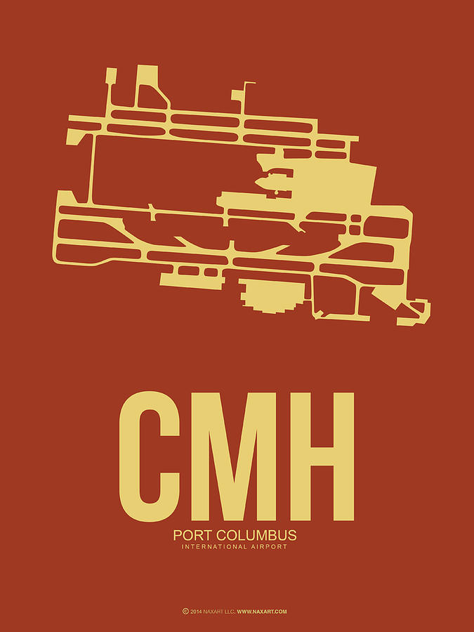Columbus Digital Art - CMH Columbus Airport Poster 1 by Naxart Studio