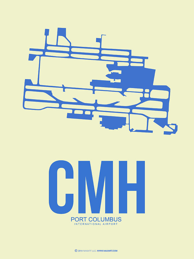 Columbus Digital Art - CMH Columbus Airport Poster 2 by Naxart Studio
