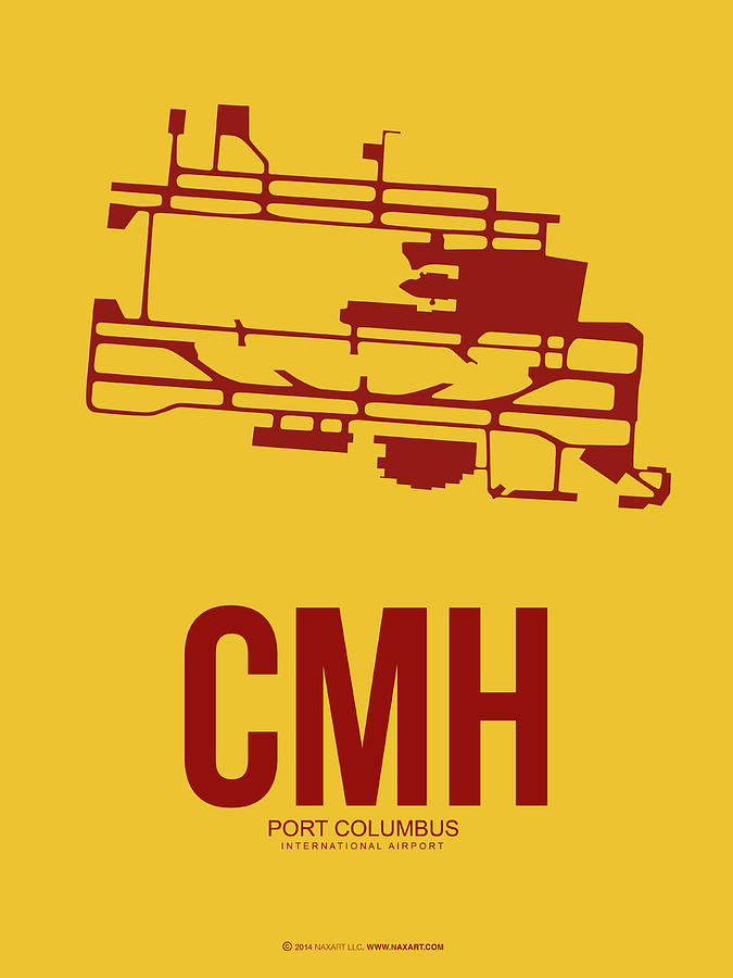 CMH Columbus Airport Poster 3 Digital Art by Naxart Studio