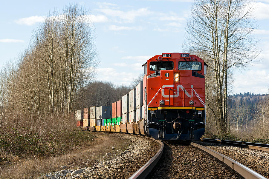 CN Rail Cargo Train Photograph by Michael Russell