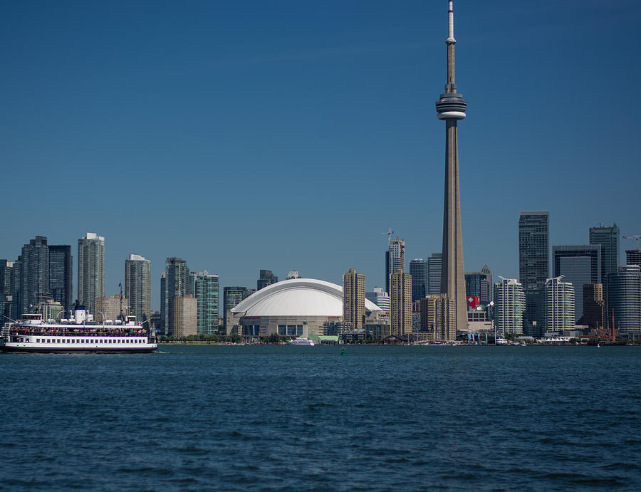 CN Tower and Island Ferry Photograph by James Canning