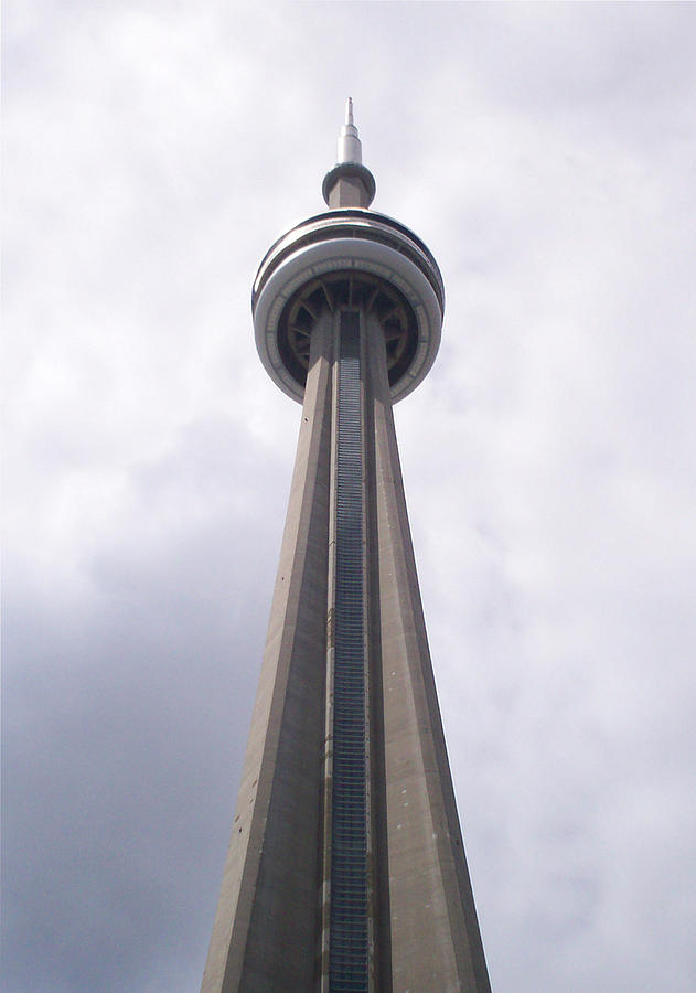 Landmark Photograph - CN Tower - Clouds - Detail by Richard Andrews