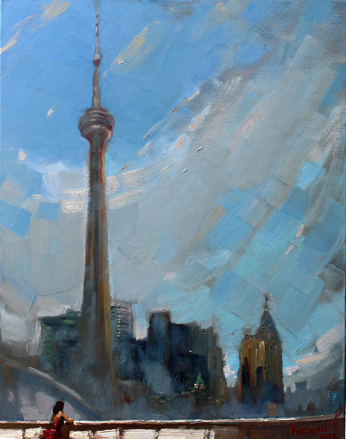 Cn Tower Toronto Painting by Ylli Haruni