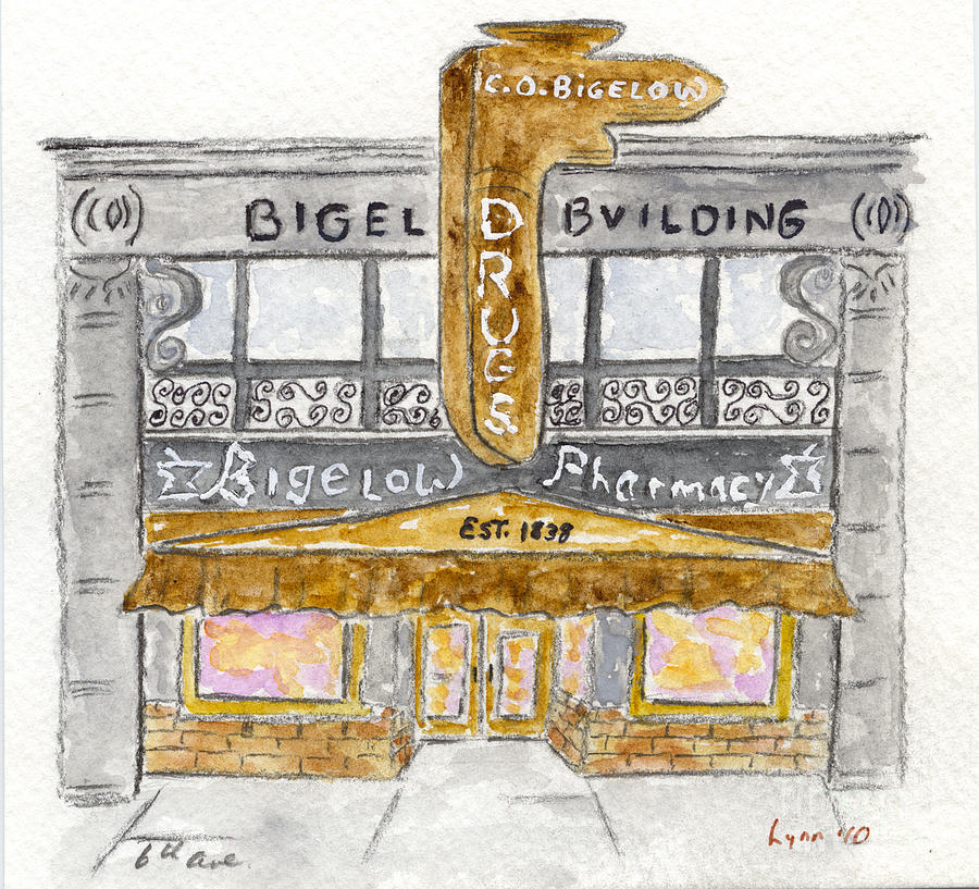 C.O. Bigelow Pharmacy Painting by AFineLyne