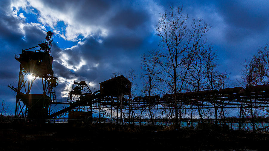 Coal Conveyor Silhouette Photograph by Chris Bordeleau