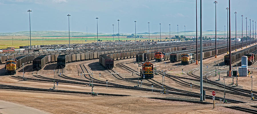 Coal Trains In Nebraska Rail Yard Photograph by Jim West