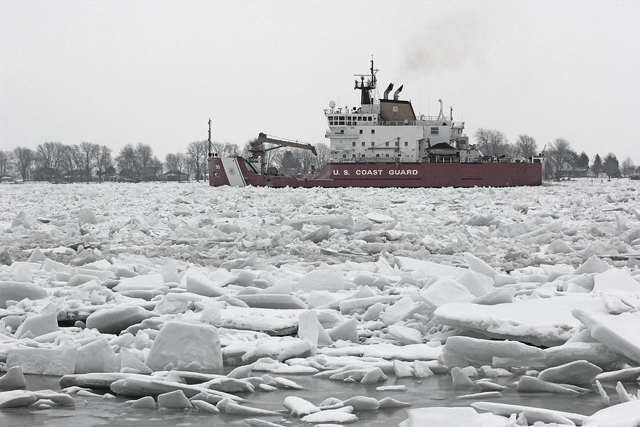 Winter Photograph - Coast Guard Cutter and Ice 6 by Mary Bedy