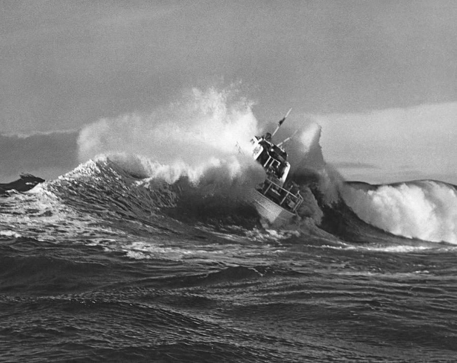 Coast Guard Surf Rescue Boat Photograph by Underwood Archives