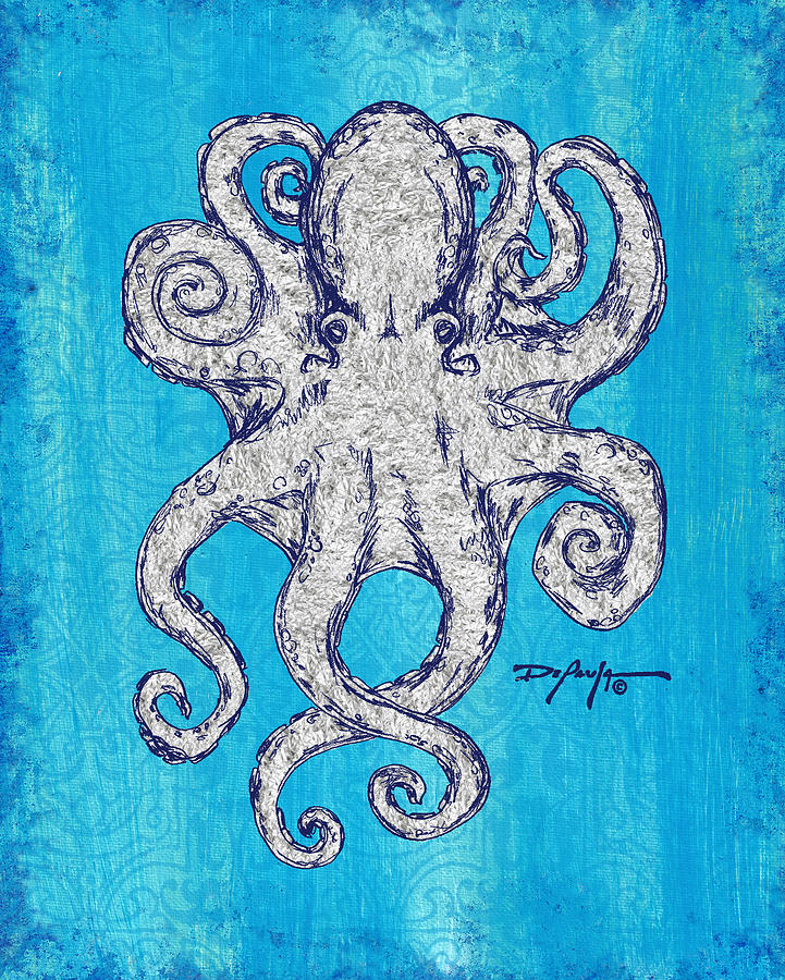 Coastal Art Escape The Octopus Painting by William Depaula