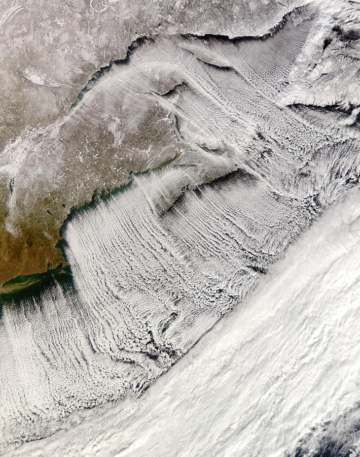 Coastal Cloud Streets Photograph by Nasa/gsfc/science Photo Library ...