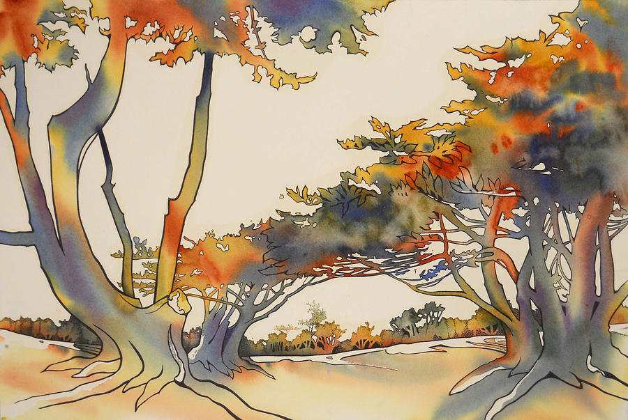 Tree Painting - Coastal Cypress by Joye Moon