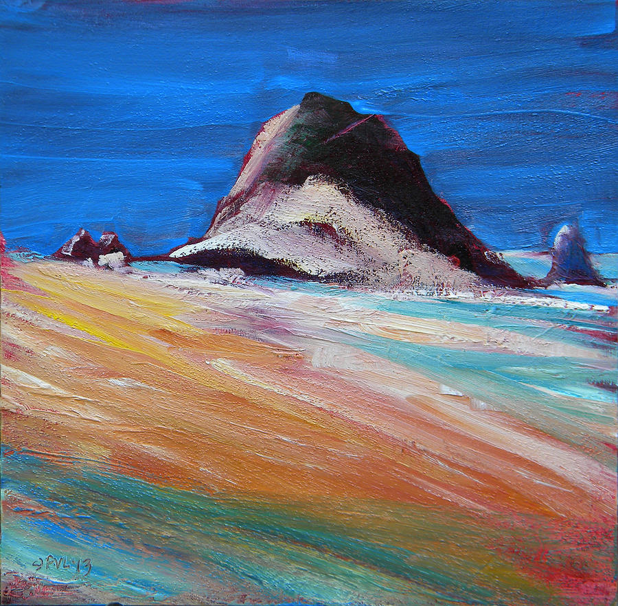 Beach Painting - Coastal Drama Cannon Beach by Pam Van Londen