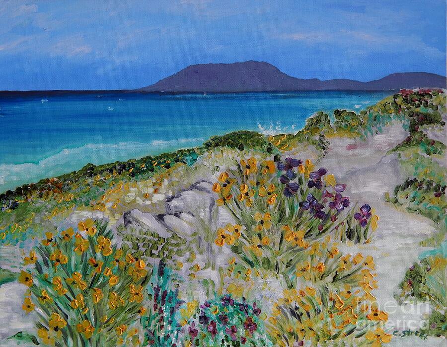 Beach Painting - Coastal Flora by Caroline Street