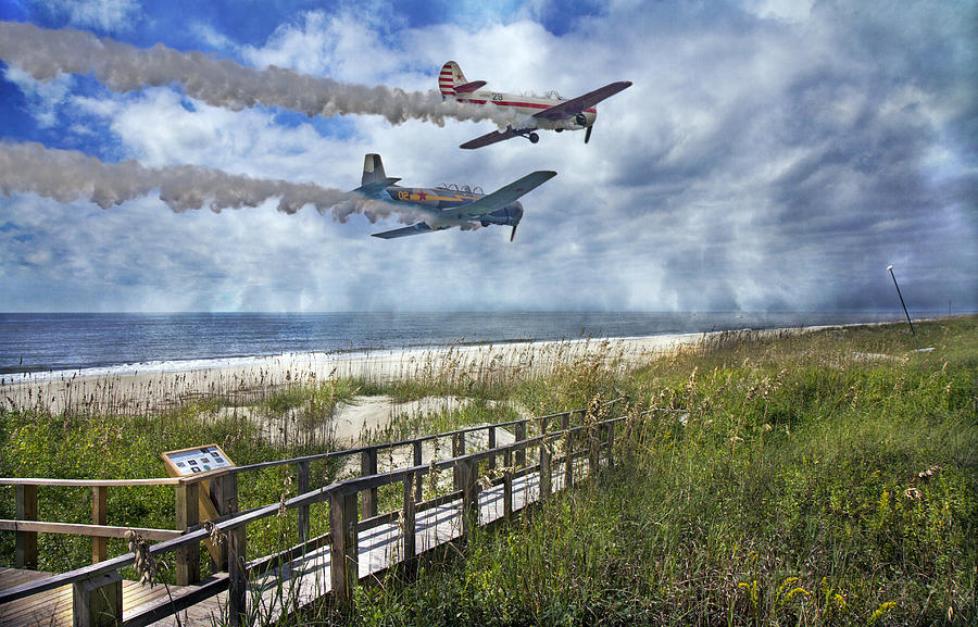 Airplane Photograph - Coastal Flying by Betsy Knapp