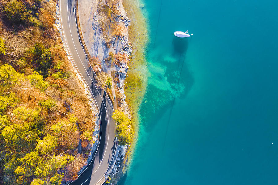 Coastal road on lake Thun, Switzerland Photograph by © Marco Bottigelli