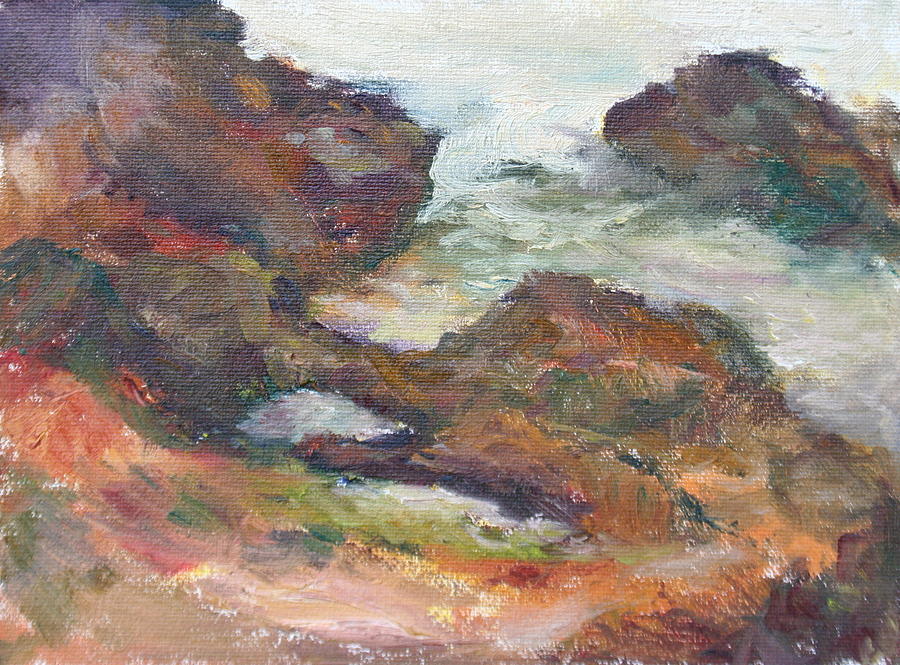 Coastal Rocks At Yachats - Original Seascape Painting Painting