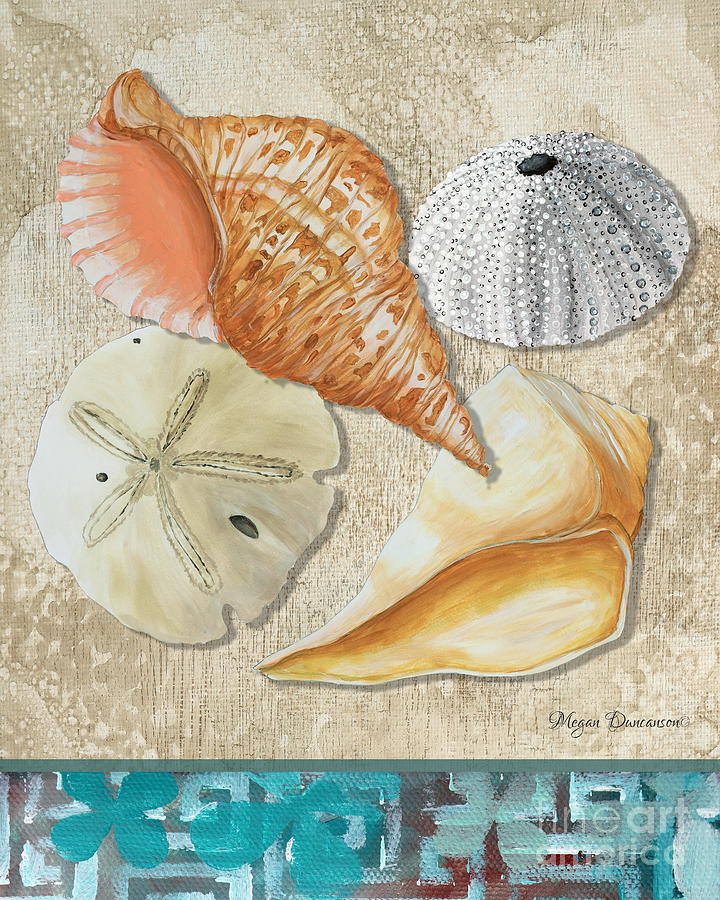 Coastal Sea Shell Painting Original Art At the Beach by Megan Duncanson Painting by Megan Aroon