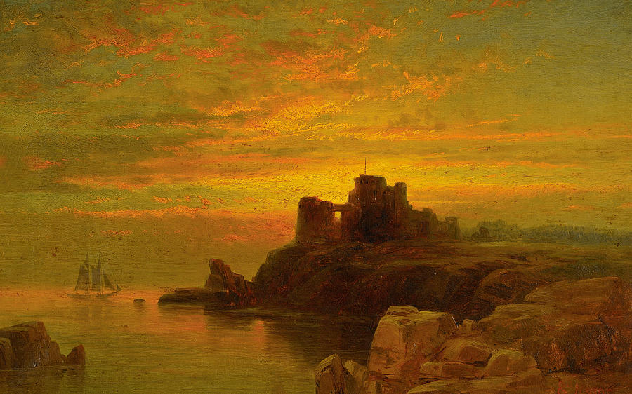 Coastal Sunset Painting by Edward Moran