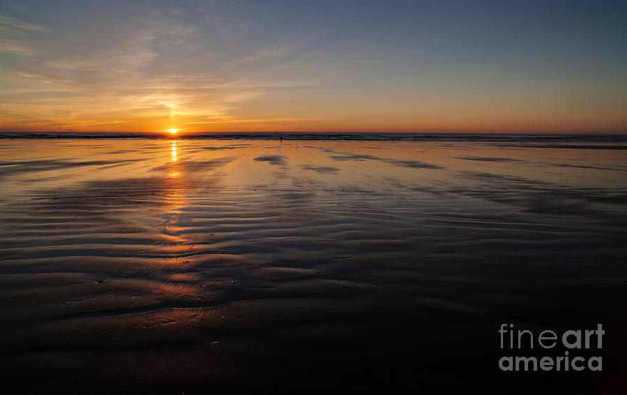 Sunset Photograph - Coastal Sunset Sandscape by Mike Reid