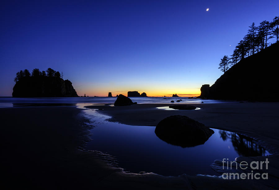 Coastal Sunset Skies Reflection Photograph by Mike Reid