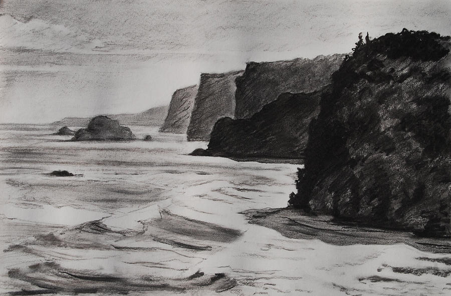 Coastal View Drawing by Heidi E Nelson