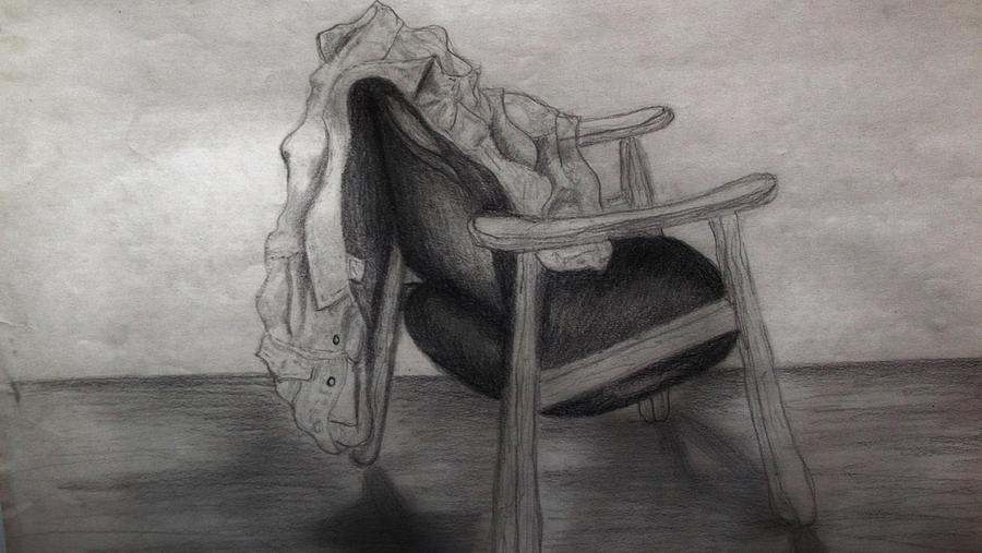 Furniture Drawing - Coat in the empty chair by Marjudy Roy