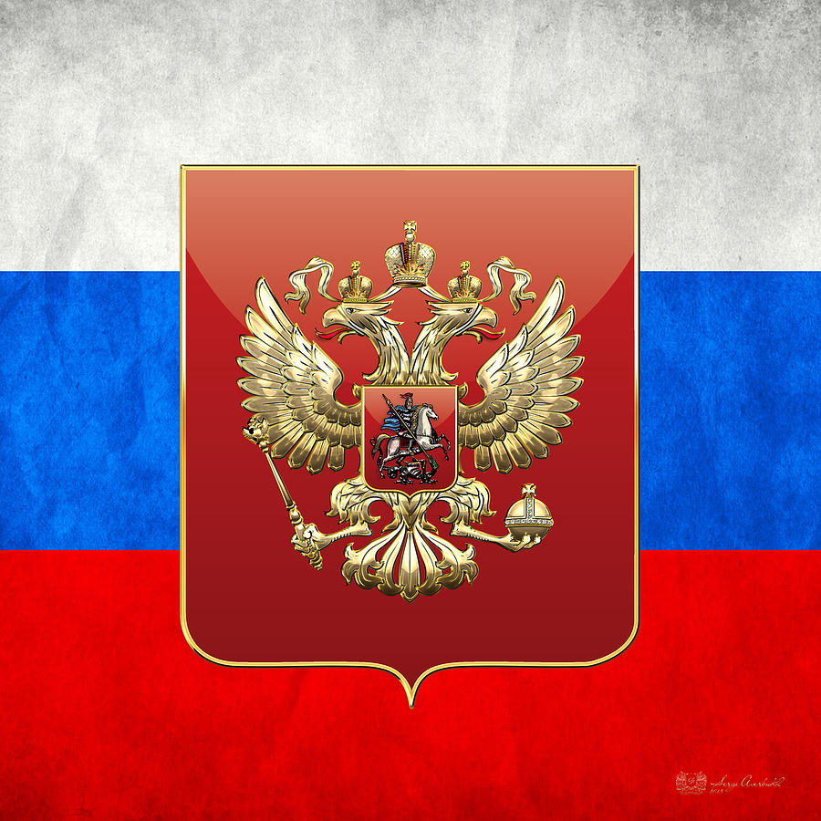 Coat of Arms and Flag of Russia by Serge Averbukh