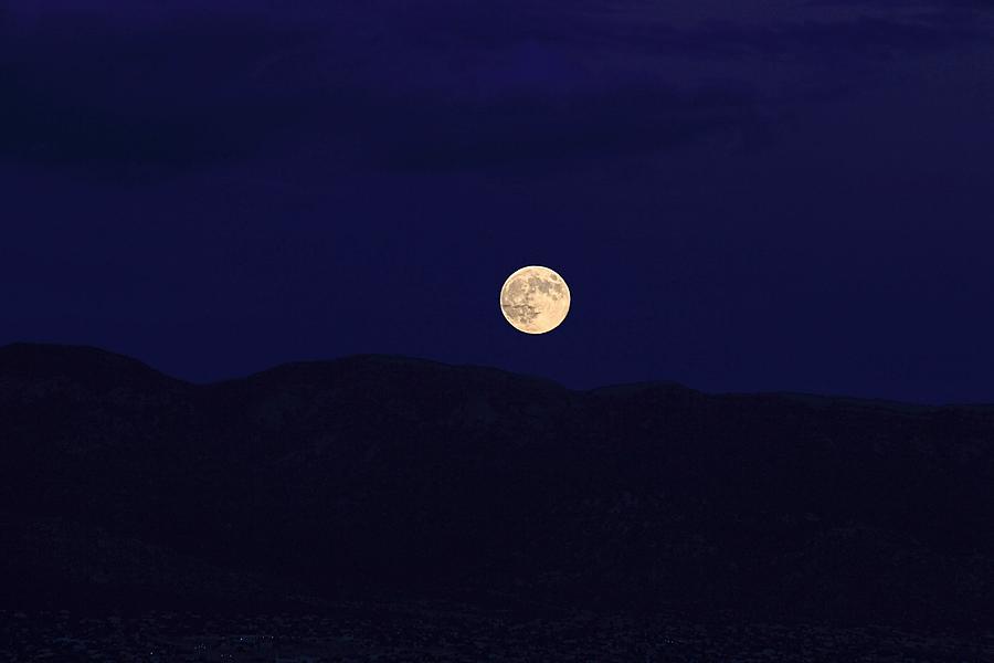 Cobalt Sky and Super Moon Photograph by Jim Buchanan