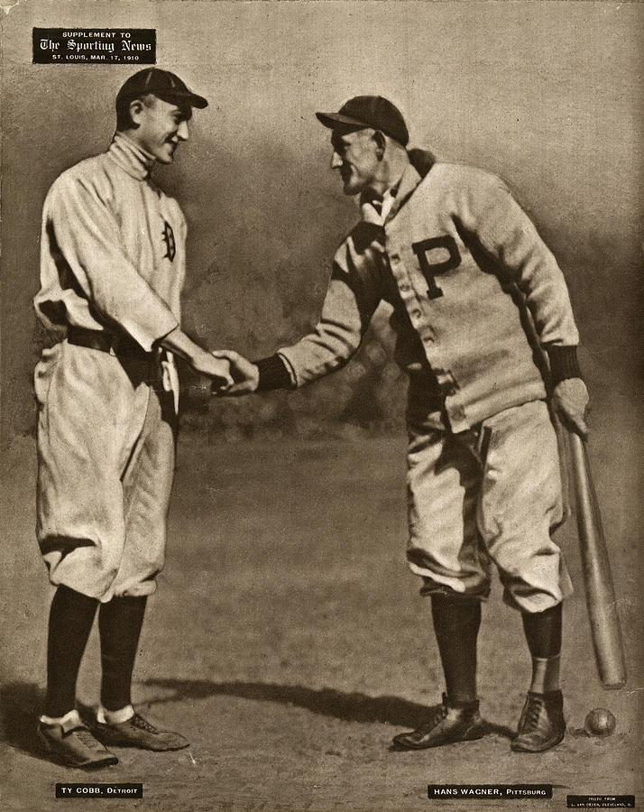 Detroit Tigers Photograph - Cobb and Wagner, 1910 by Louis Van Oeyen