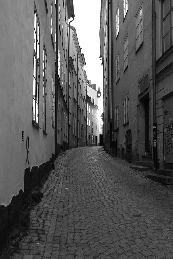 Cobbled street - monochrome Photograph by Ulrich Kunst And Bettina Scheidulin