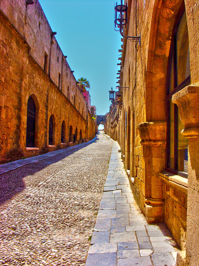Rhodes Cobbled Street Photograph by Scott Carruthers