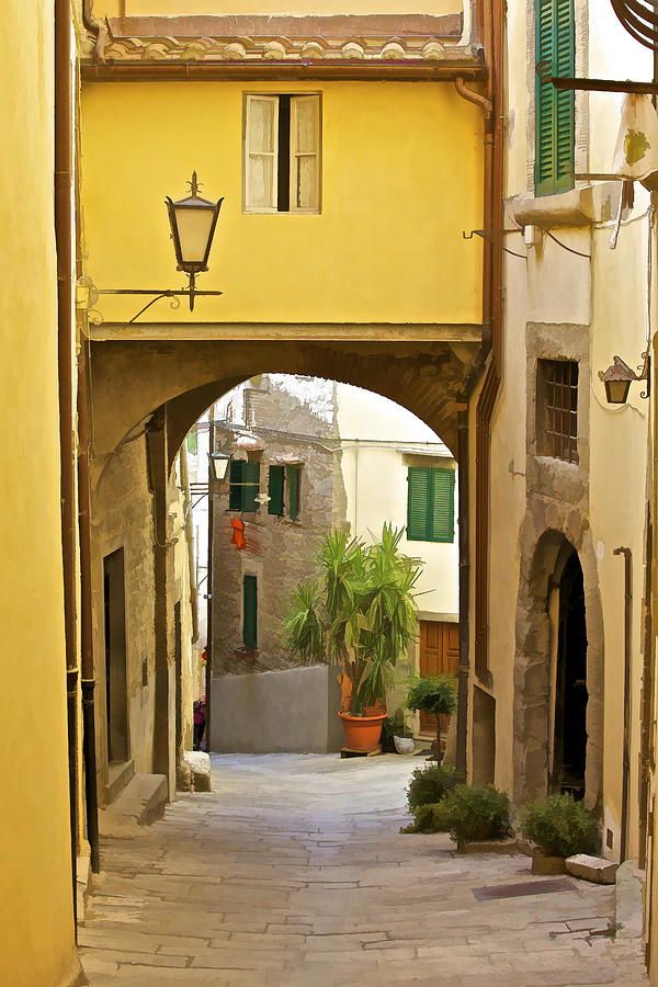 Cobblestone Street of Tuscany Photograph by David Letts