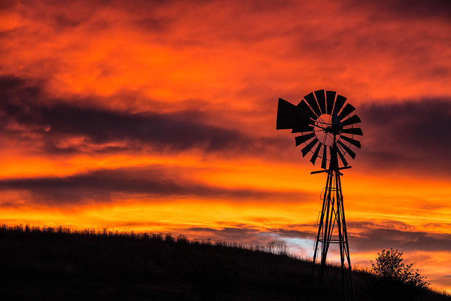 Cobblestone Windmill at Sunset Photograph by Dawn Key